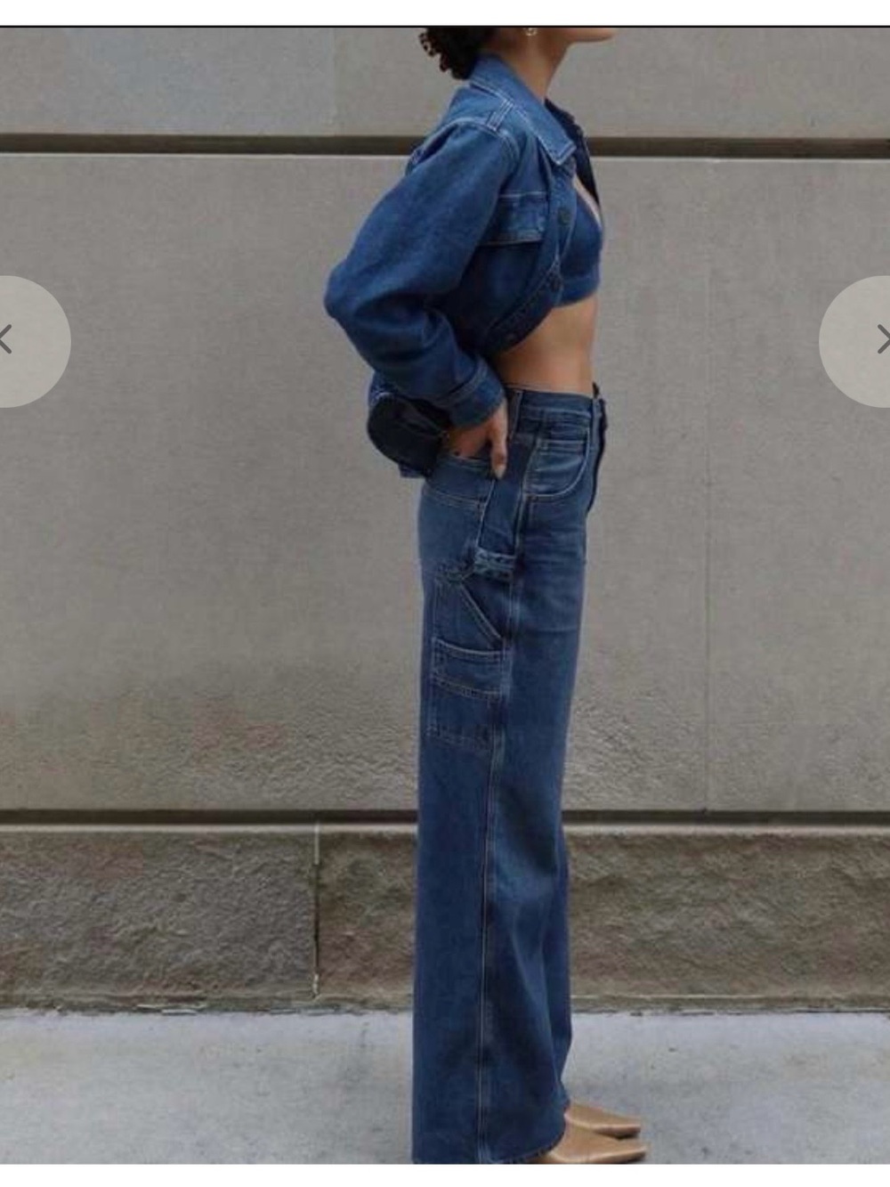 NWT AGOLDE Magda Denim Carpenter Jeans in Darkness, Mid-Rise & Wide leg Size 34